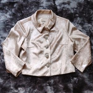 Baxis & Baxis tan metallic vintage jacket